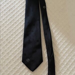 Halston Heritage Black Silk Logo Tie